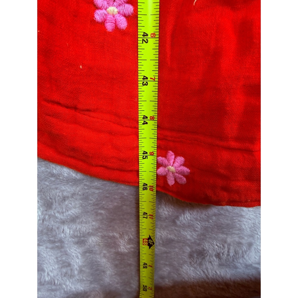 Free People Tangerine Combo Floral Embroidered Smocked Midi Dress M NWT - Picture 8 of 13